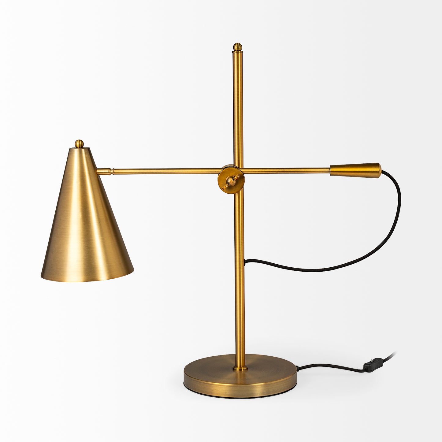 Gold Adjustable Cone Shade Table Lamp