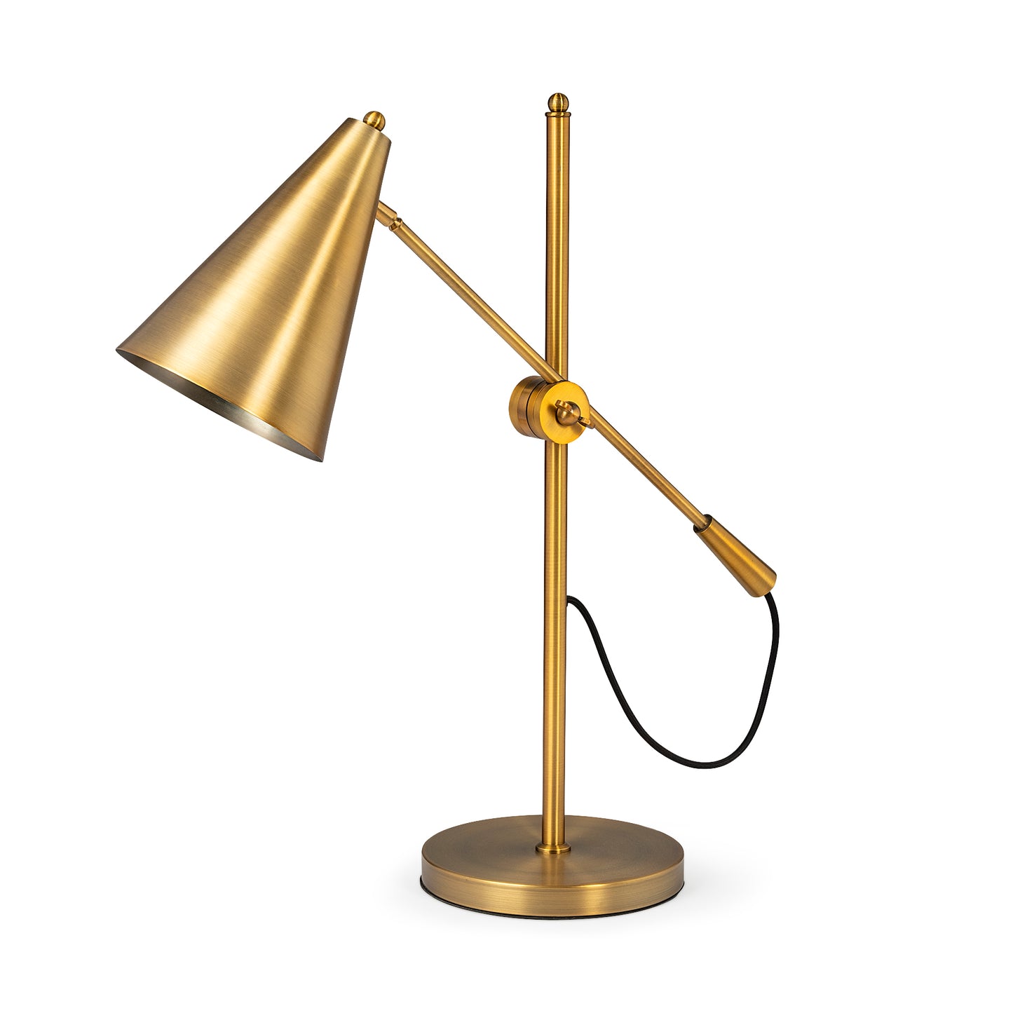 Gold Adjustable Cone Shade Table Lamp