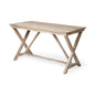 Coastal Chic Whitewashed Wood Desk with X-Frame Legs