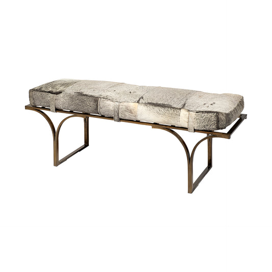 Coastal Chic Hair-On-Hide Accent Bench