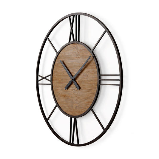 Elegant Roman Numeral Wall Clock with Open Design