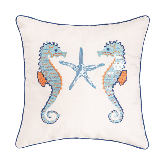 Tropical Seahorse Décor Pillow