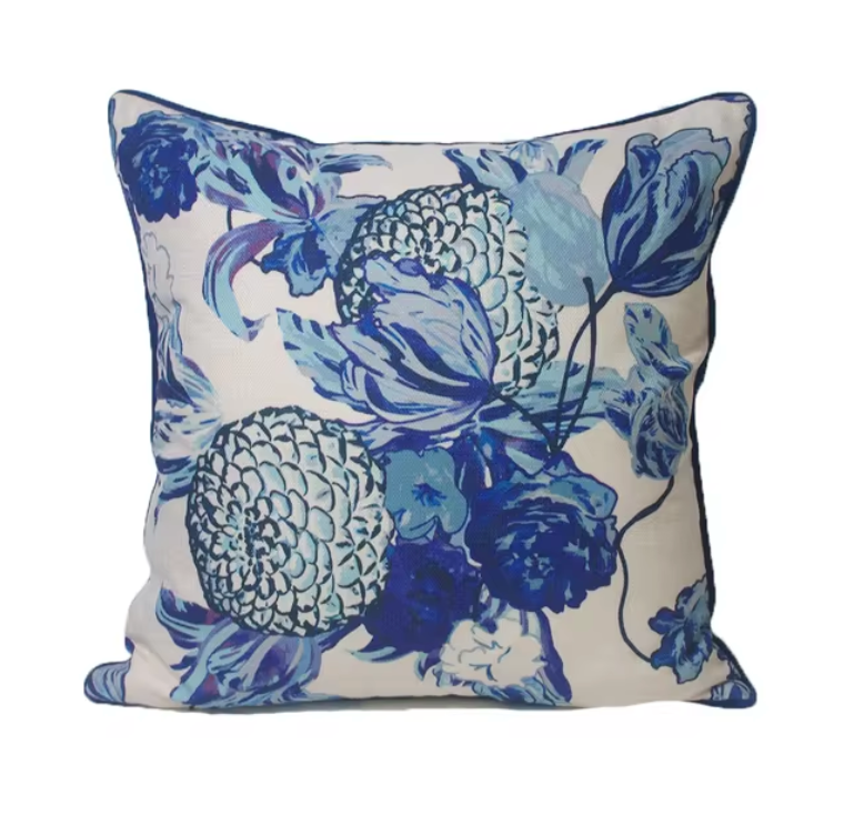 Floral Blue Hamptons Pillow