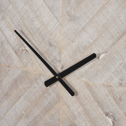 Rani Matte Black Metal w/ Wood Wall Clock